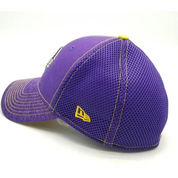 Minnesota Vikings New Era 39Thirty Flex Fitted Mesh Back Solid Purple Hat M/L - Picture 5 of 7